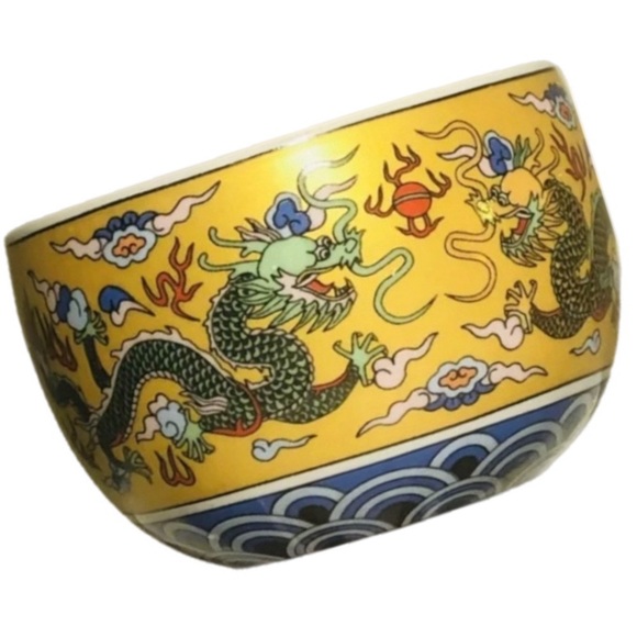 Antique Japanese Cups Asian Style Stoneware Dragon Design set of 3 - Picture 3 of 8